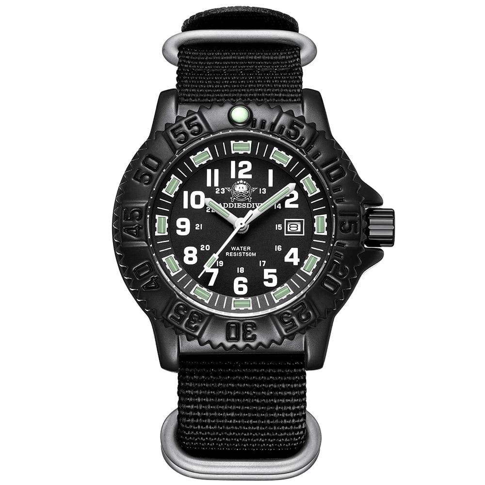 Survival Gears Depot NATO Black Military NATO Nylon Wrist Watch