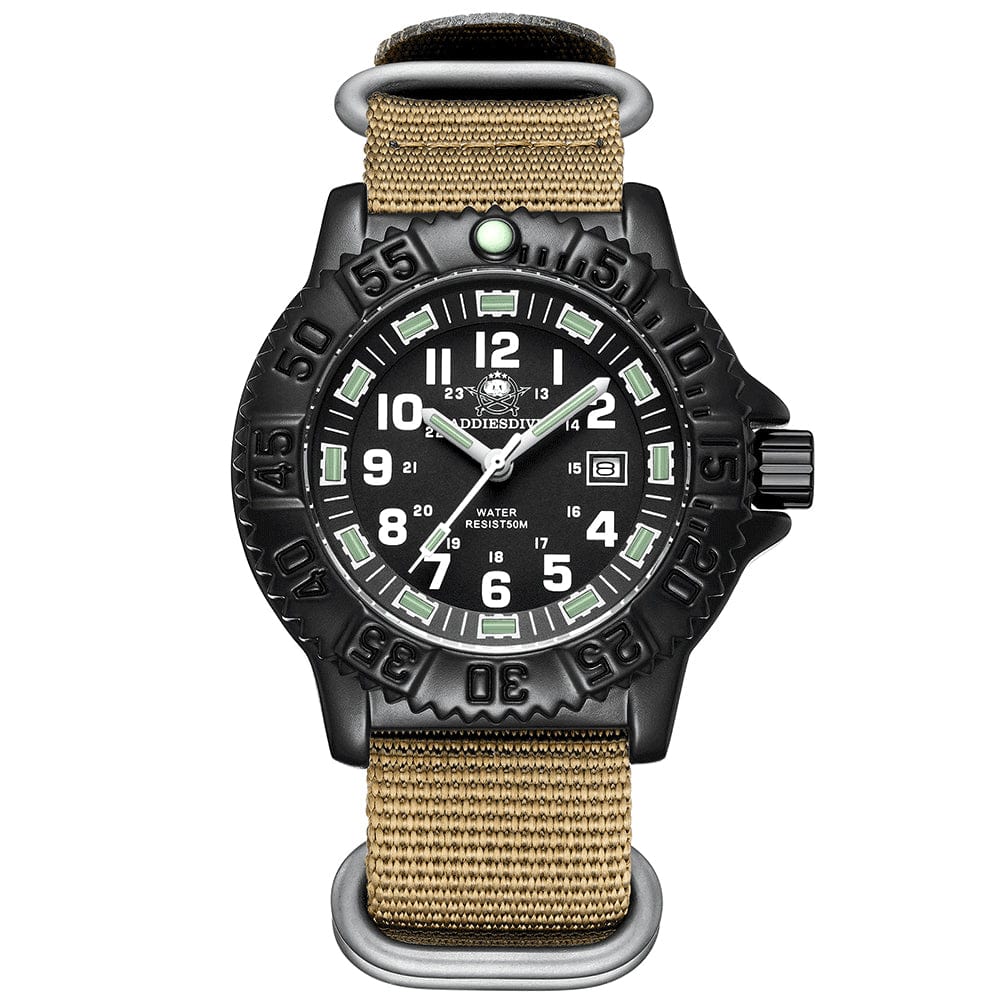 Survival Gears Depot NATO Khaki Military NATO Nylon Wrist Watch