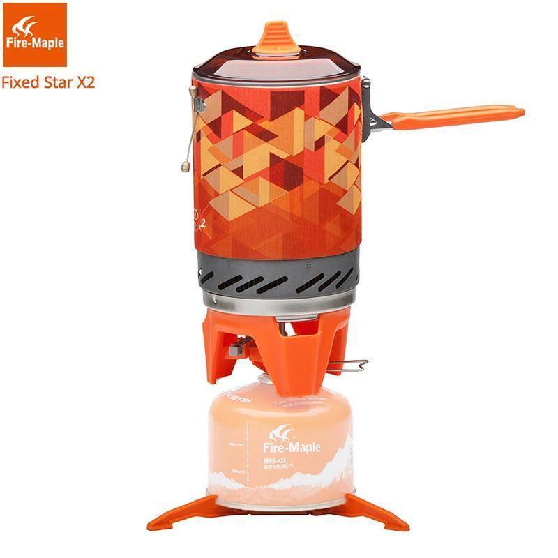Survival Gears Depot Outdoor Stoves X2 Outdoor Gas Stove Burner /Portable Cooking System With Heat Exchanger Pot