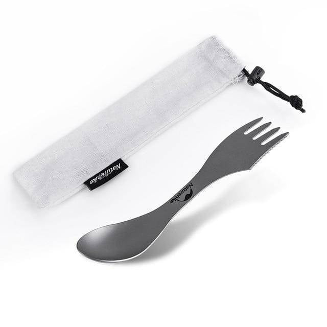 Survival Gears Depot Outdoor Tablewares Three in One Lightweight Titanium Cutlery