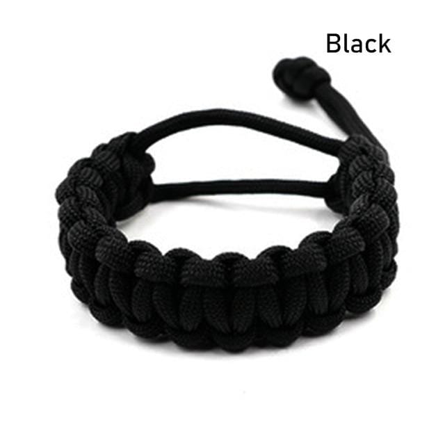 Survival Gears Depot Paracord Black Adjustable Survival Bracelet