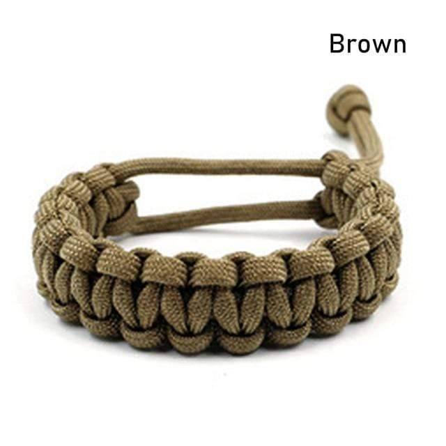 Survival Gears Depot Paracord Brown Adjustable Survival Bracelet