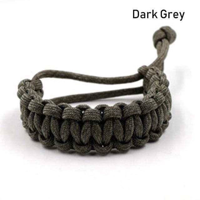 Survival Gears Depot Paracord Dark Grey Adjustable Survival Bracelet