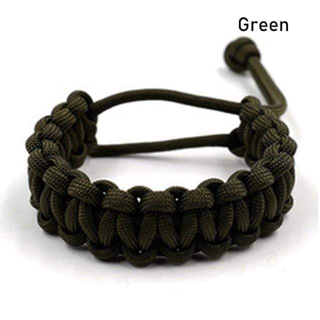 Survival Gears Depot Paracord Green Adjustable Survival Bracelet