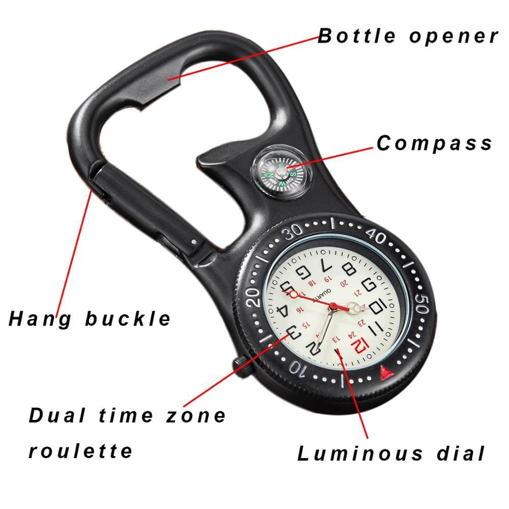 Survival Gears Depot Pocket & Fob Watches Clip-On Carabiner Pocket Watch