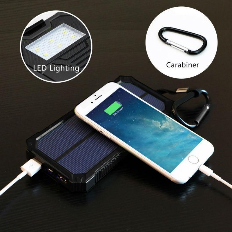 Survival Gears Depot Power Bank Waterproof Portable Solar Powered Phone /Battery Charger On The Go ! (20000mAh)