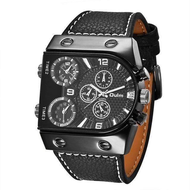 Survival Gears Depot Quartz Watches Black Multi-Time Zone Military Watch