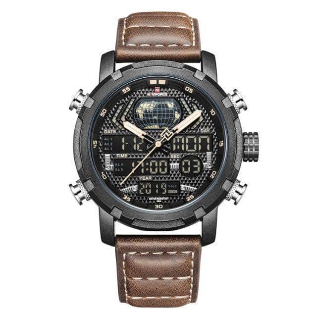 Survival Gears Depot Quartz Watches black yellow Luxury Sports Leather Watch