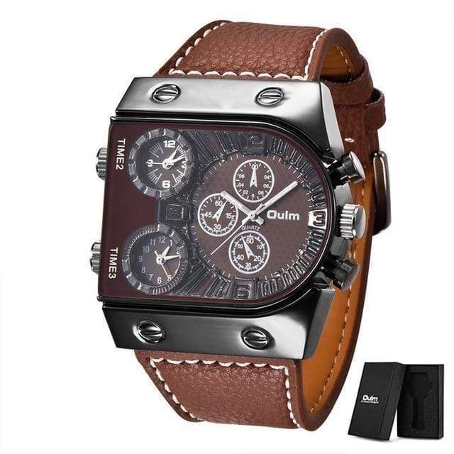 Survival Gears Depot Quartz Watches Brown (with box) Multi-Time Zone Military Watch