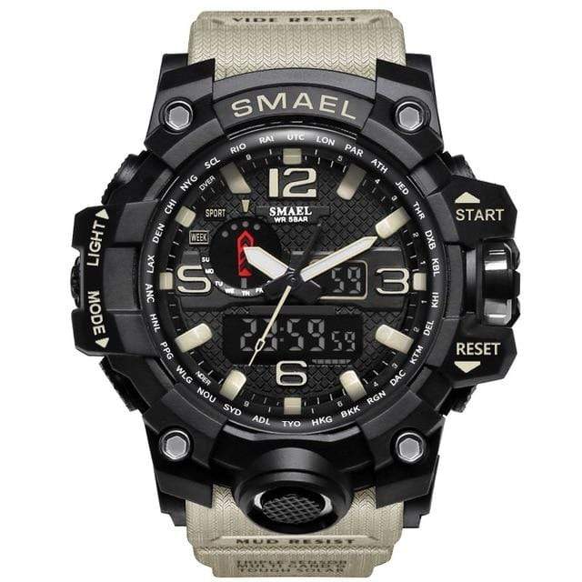 Survival Gears Depot Quartz Watches Khaki Military Dual Display Analog Digital Watch