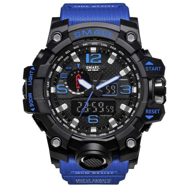 Survival Gears Depot Quartz Watches Light Blue Military Dual Display Analog Digital Watch