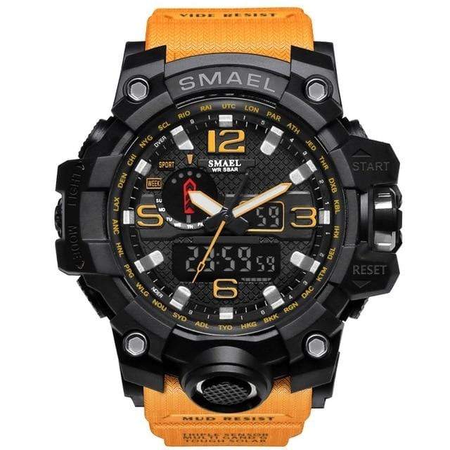 Survival Gears Depot Quartz Watches Orange Military Dual Display Analog Digital Watch