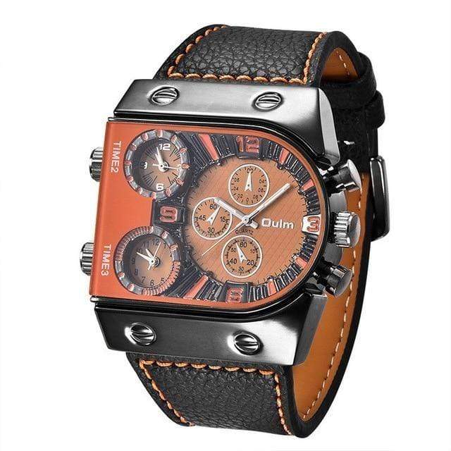 Survival Gears Depot Quartz Watches Orange Multi-Time Zone Military Watch