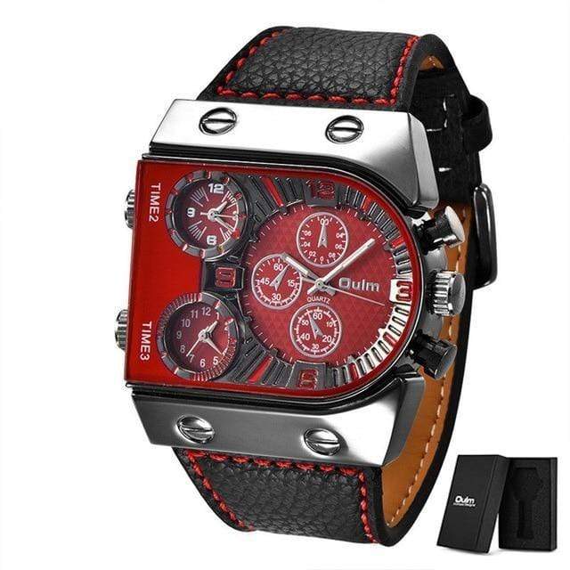 Survival Gears Depot Quartz Watches Red with box Multi-Time Zone Military Watch