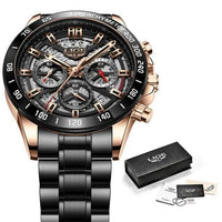 Thumbnail for Survival Gears Depot Quartz Watches Rose Gold Black Luxury Sports Chronograph Quartz Watch