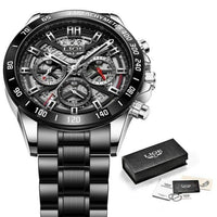 Thumbnail for Survival Gears Depot Quartz Watches Silver black Luxury Sports Chronograph Quartz Watch