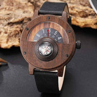 Thumbnail for Survival Gears Depot Quartz Watches Walnut Wood Turntable Compass Dial Wooden Watch