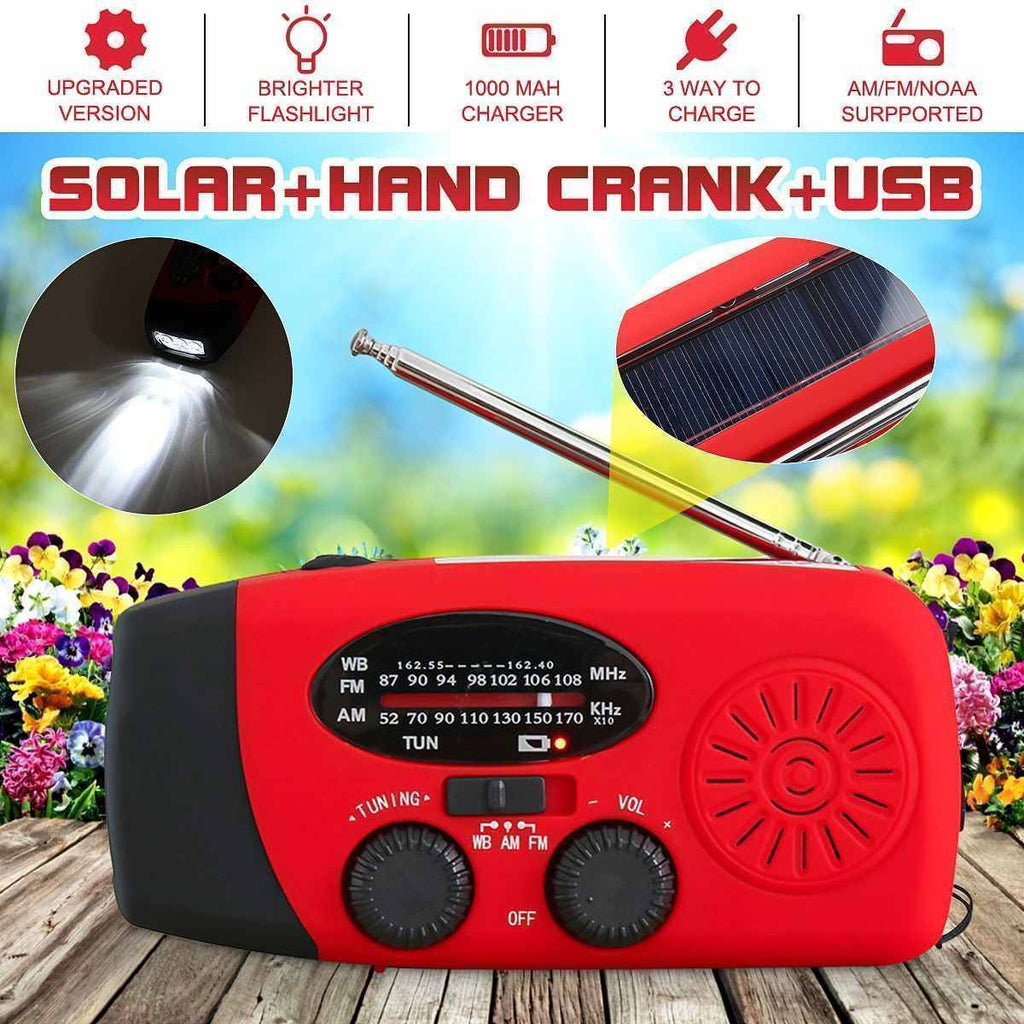 EMERGENCY HAND CRANK RADIO FLASHLIGHT USB CHARGER