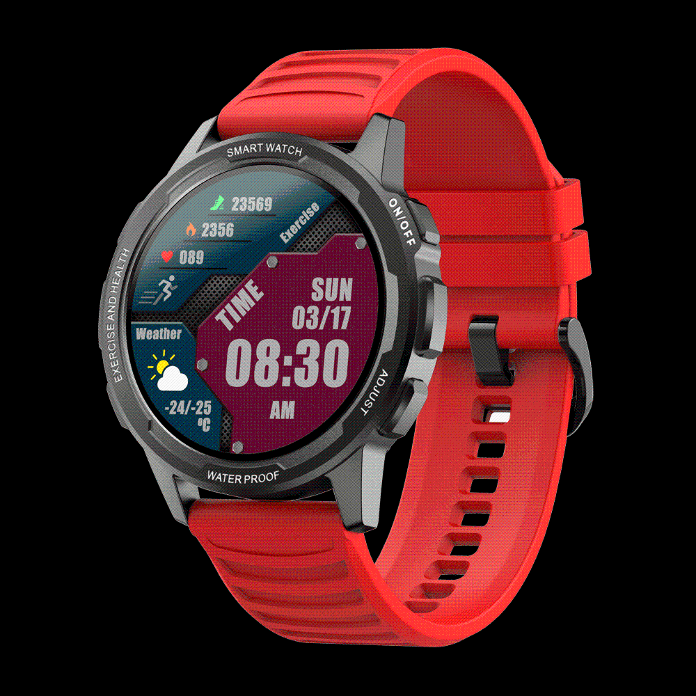 Survival Gears Depot Red Outdoor Sports Tracker Smartwatch