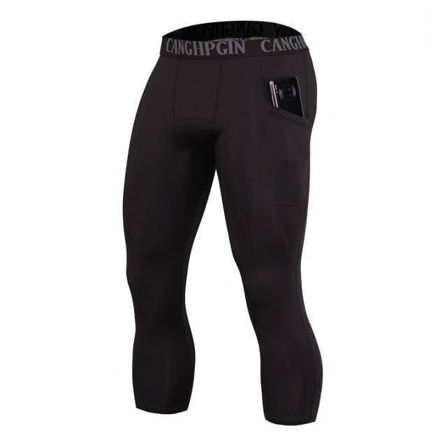 Survival Gears Depot Running Tights black / S Men's Leg Compression Capri Legging