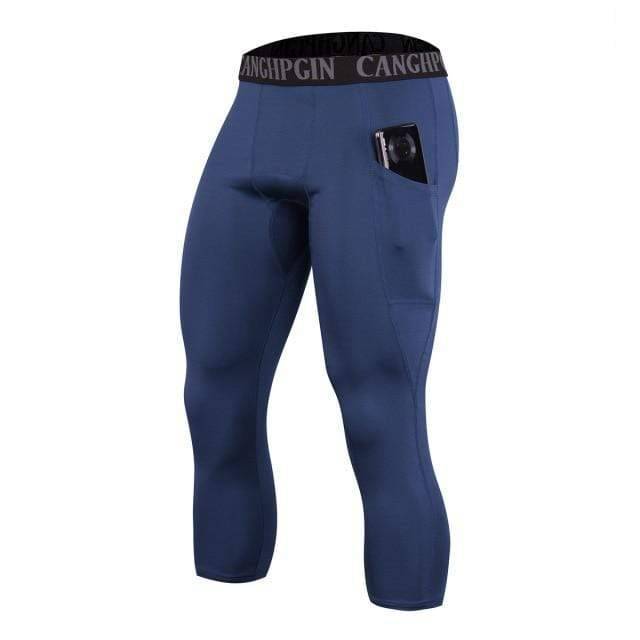 Survival Gears Depot Running Tights blue / S Men's Leg Compression Capri Legging