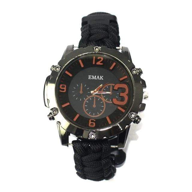 Survival Gears Depot Safety & Survival Black Tactical Rescue Paracord Watch