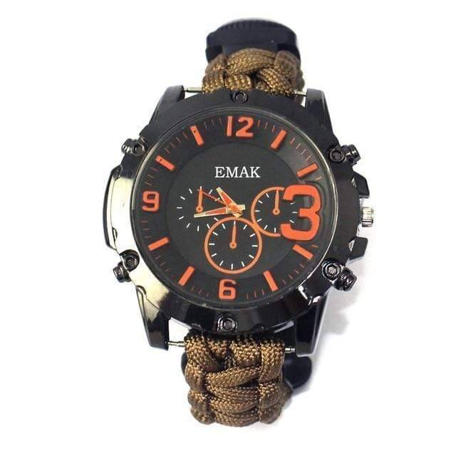 Survival Gears Depot Safety & Survival Brown Tactical Rescue Paracord Watch