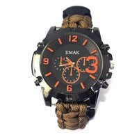 Thumbnail for Survival Gears Depot Safety & Survival Brown Tactical Rescue Paracord Watch