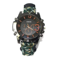 Thumbnail for Survival Gears Depot Safety & Survival Camouflage Dark Green Tactical Rescue Paracord Watch