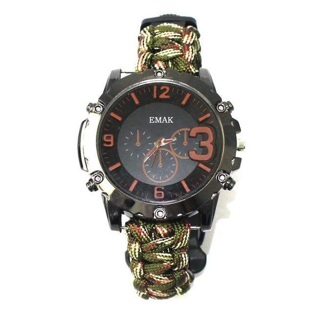 Survival Gears Depot Safety & Survival Camouflage Green Tactical Rescue Paracord Watch