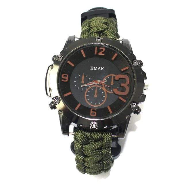 Survival Gears Depot Safety & Survival Green Tactical Rescue Paracord Watch
