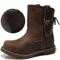 Thumbnail for Survival Gears Depot Short Plush / 38 Vintage Leather Snow Boots