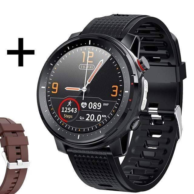 Survival Gears Depot Smart Watches Black & Brown Strap Outdoor Fitness Tracker Smart Watch
