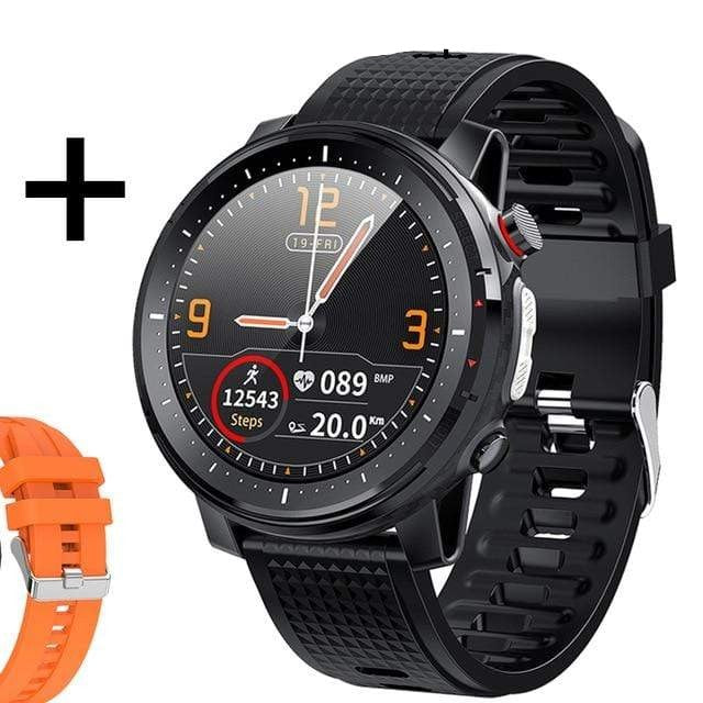 Survival Gears Depot Smart Watches Black & Orange Strap Outdoor Fitness Tracker Smart Watch