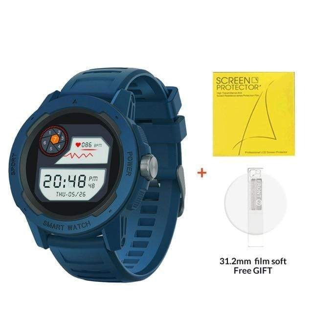 Survival Gears Depot Smart Watches Blue IP68 Heart Rater Blood Oxygen Pressure Smart Watch