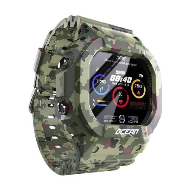Survival Gears Depot Smart Watches Olive Green Ocean Rugged Outdoor Smartwatch