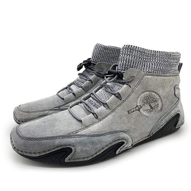 Survival Gears Depot Snow Boots Gray / 6.5 Light Leather Warm Plush Shoe