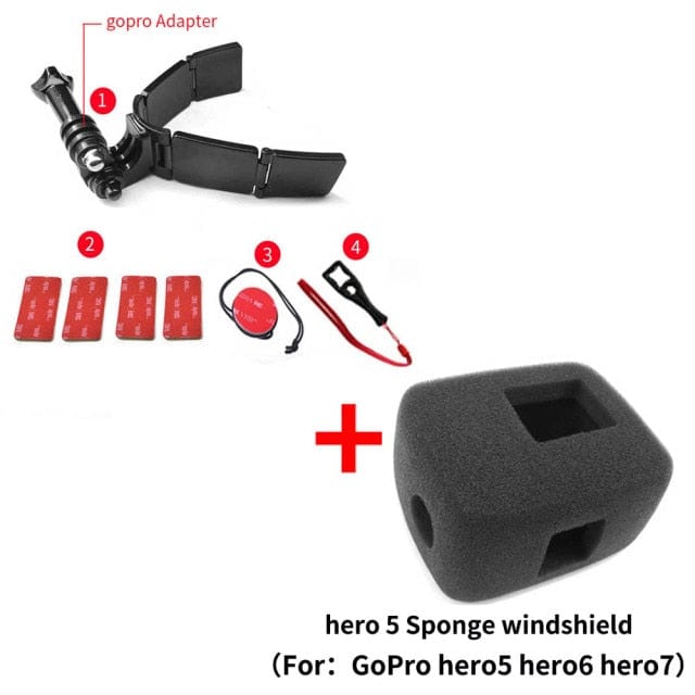 Survival Gears Depot Sports Camcorder Cases set -2 for hero5 Full Face Helmet Chin Mount Camera Holder