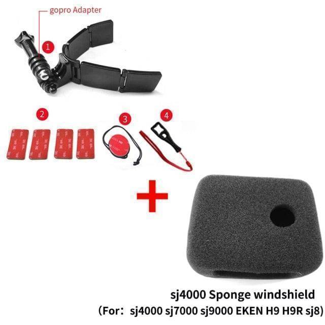Survival Gears Depot Sports Camcorder Cases set -2 for sj4000 Full Face Helmet Chin Mount Camera Holder
