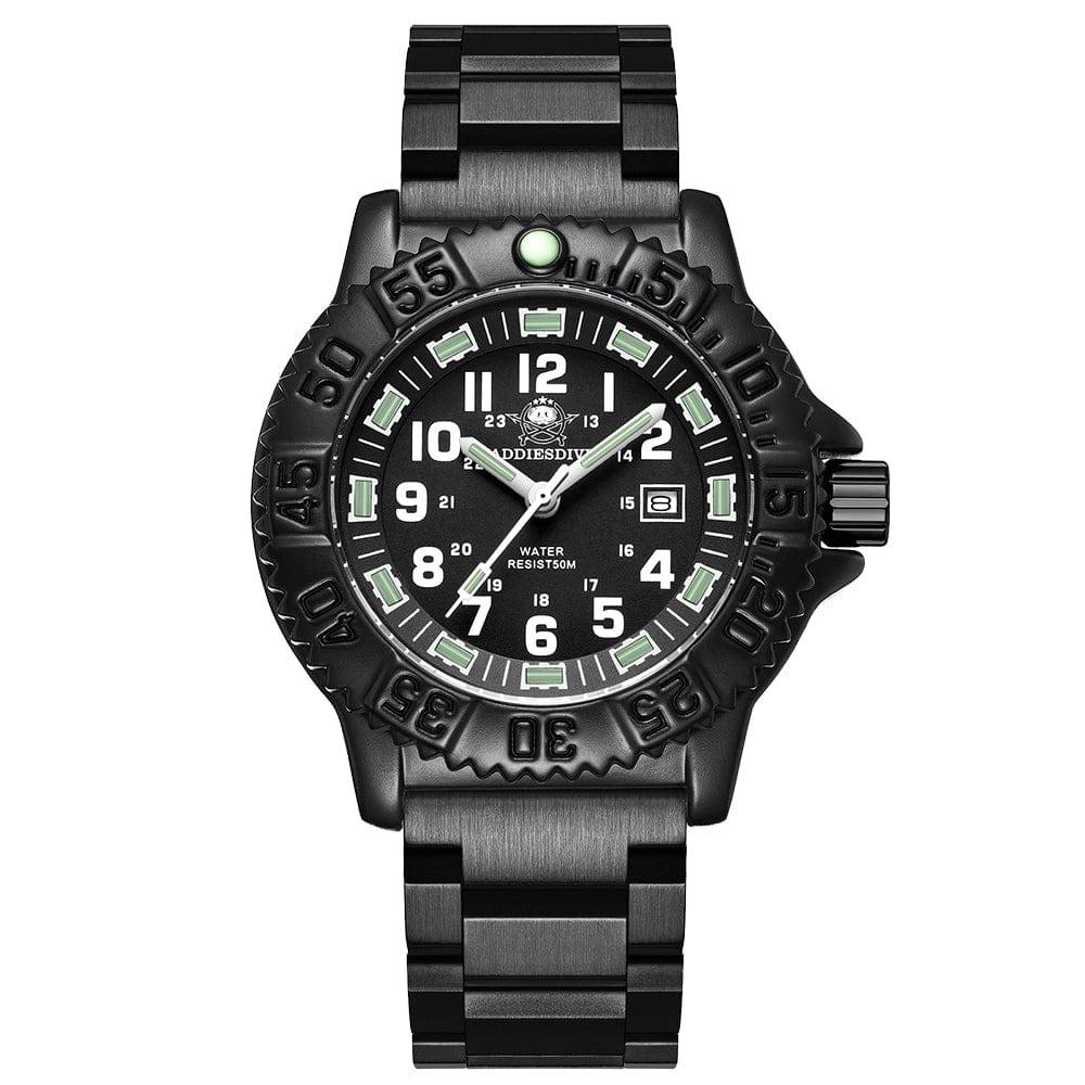 Survival Gears Depot Steel Black Military NATO Nylon Wrist Watch