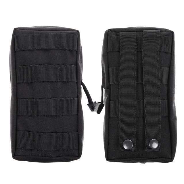 Survival Gears Depot Survival Backpack Black Color 1 Pack Molle Pouches - Tactical Compact Water-Resistant 600D EDC Pouch