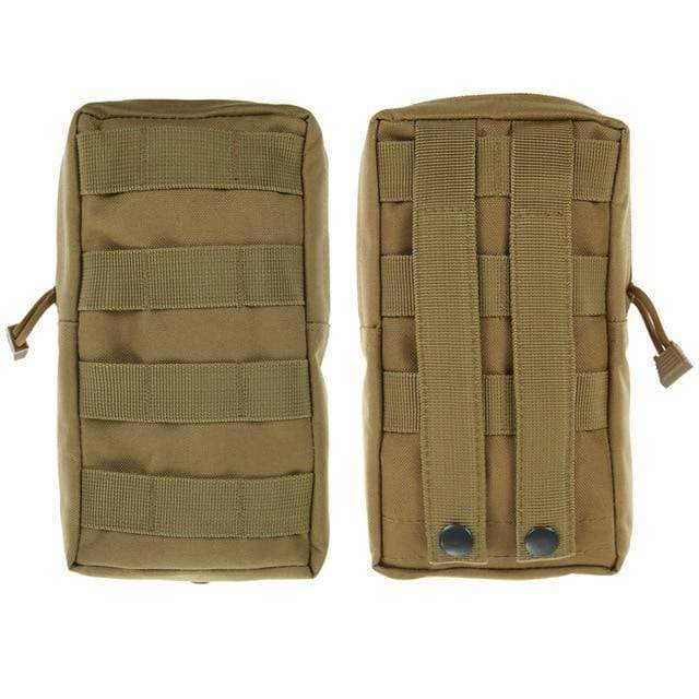 Survival Gears Depot Survival Backpack Khaki 1 Pack Molle Pouches - Tactical Compact Water-Resistant 600D EDC Pouch
