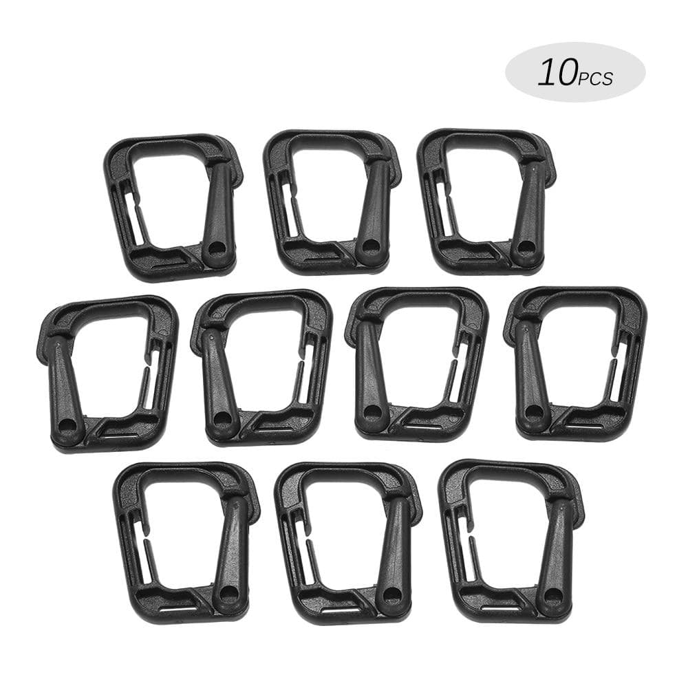 Survival Gears Depot Survival Gears 10 Pack Multipurpose D-Ring Locking for Molle Webbing Straps