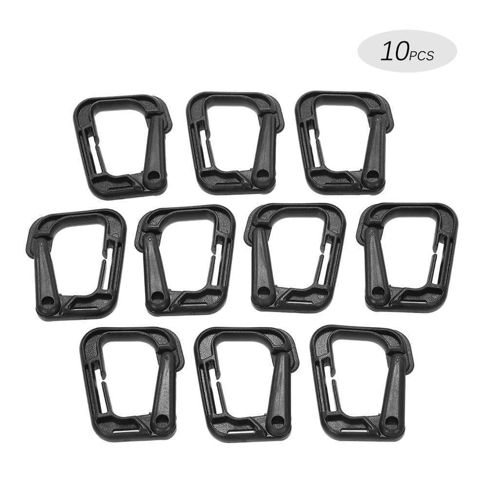 10 Pack D-Ring Locking Carabiners for Molle Webbing Straps10