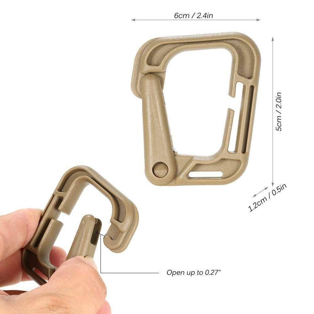 10 Pack D-Ring Locking Carabiners for Molle Webbing Straps5