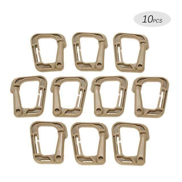 10 Pack D-Ring Locking Carabiners for Molle Webbing Straps9