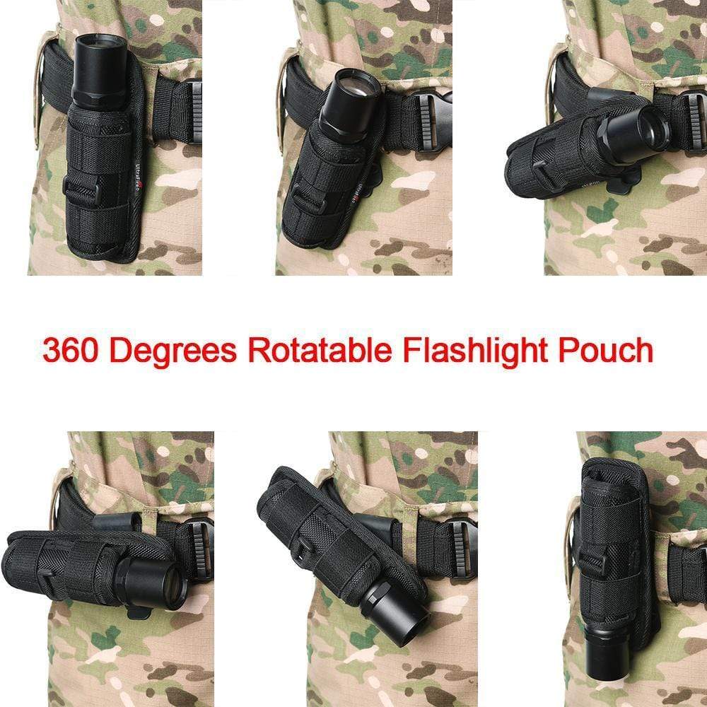 Survival Gears Depot Survival Torch Light 360 Degrees Rotatable Tactical Flashlight Holster