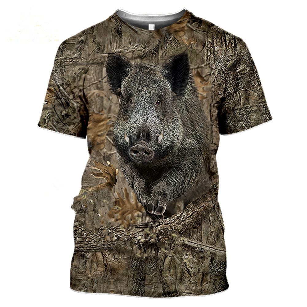 clothes 11 Store T-Shirts Camouflage Hunting Animals Wild Boar 3d T-shirt