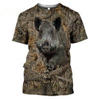 Thumbnail for Camouflage pattern hunting T-shirt with 3D animal print13