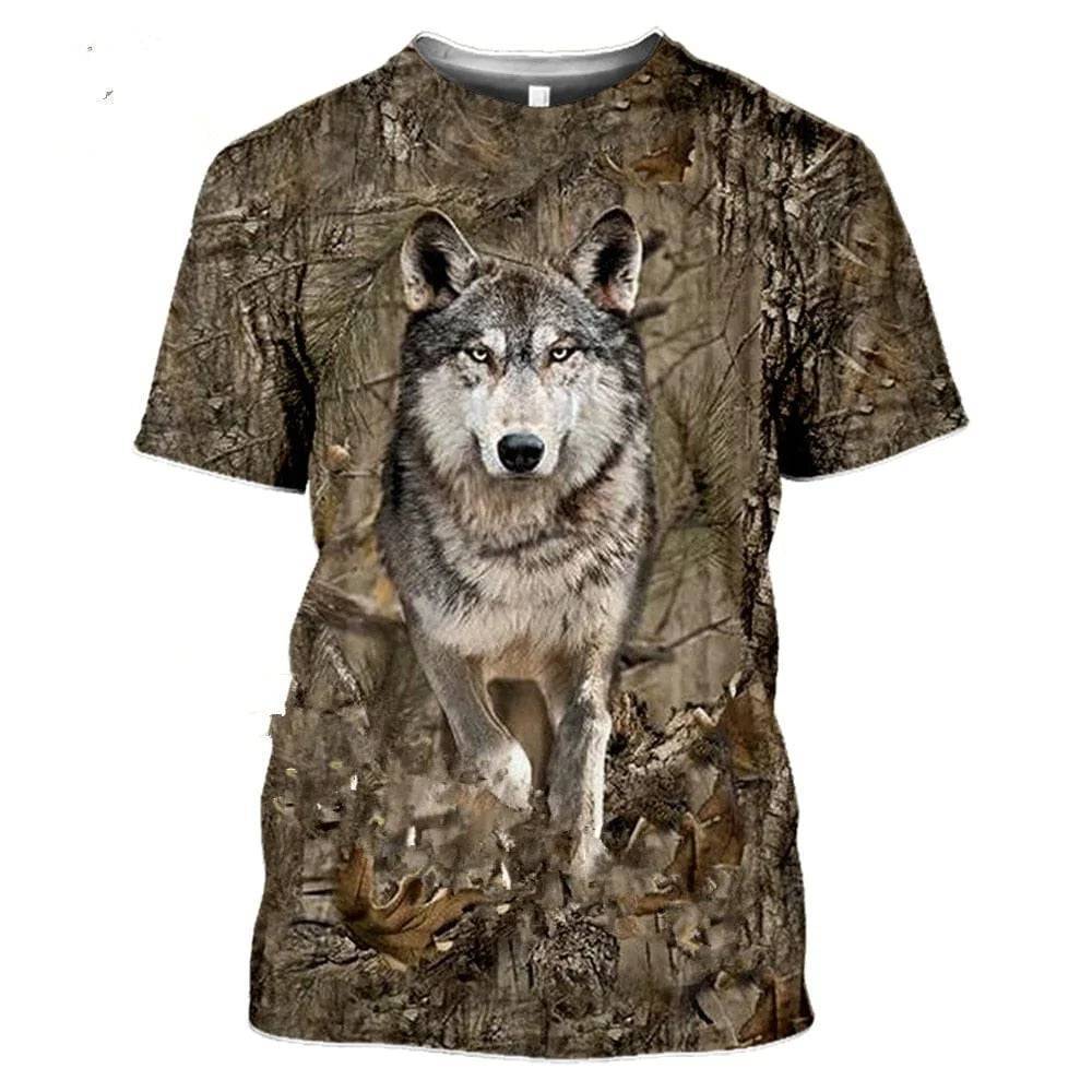 Camouflage pattern hunting T-shirt with 3D animal print11